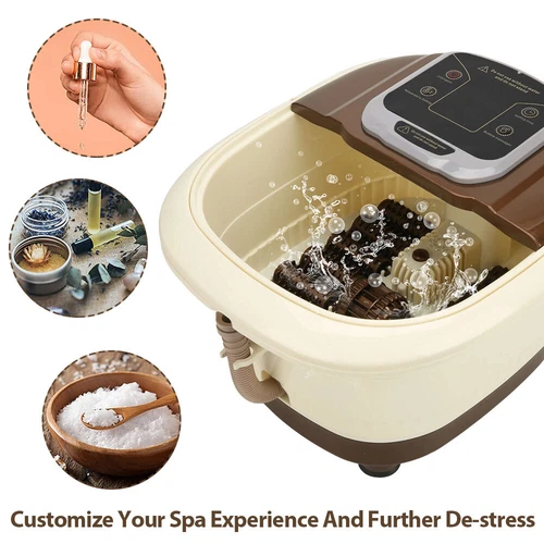 Electric Foot Massager 10L Bubble Foot Bath Spa Foot Tub Roller Heat Soak Bath - Picture 8 of 14