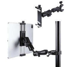 Aluminum Dual Arm Tablet Mount with Super Clamp for Rails 0.5'' to ... Fast Ship