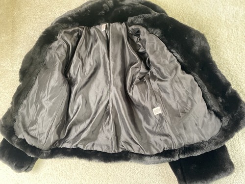 Victoria's Secret Coat Jacket Size XS Black Fashion Show Soft Faux Fur Cropped - 第 7/9 張圖片