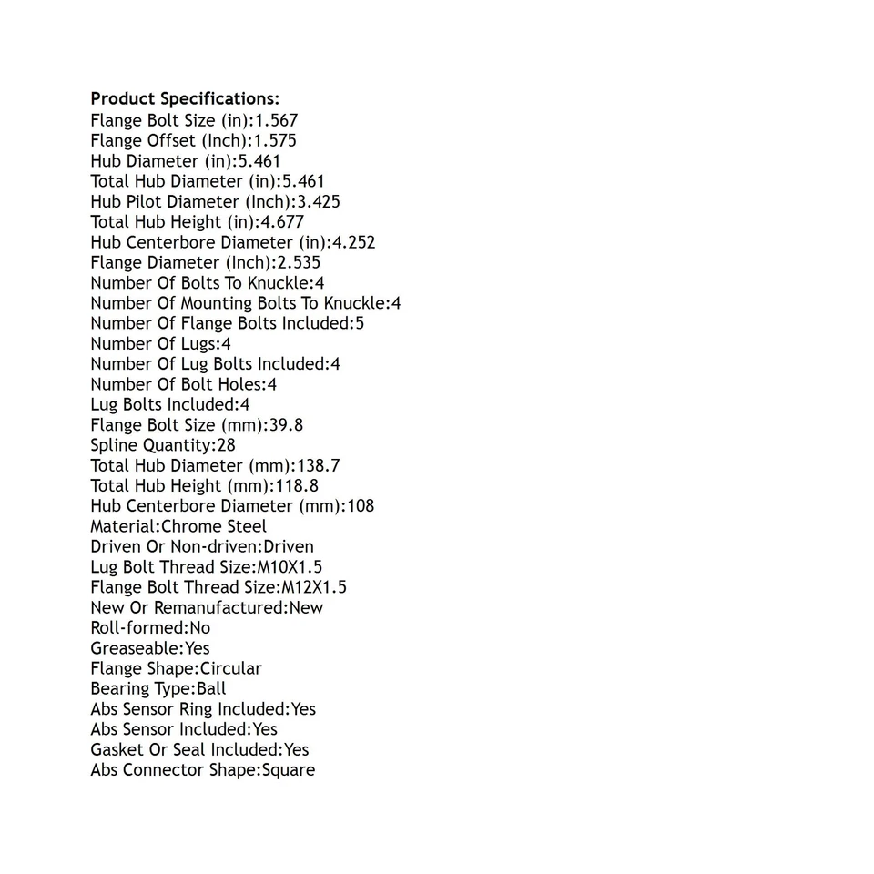 Nuevo conjunto de buje para Jaguar XKR XK 4,2 L 2007 2008 2009 por PT512540 Foto 4 de 4