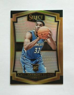 KARL-ANTHONY TOWNS 2015-16 PANINI SELECT #136 ROOKIE SILVER PRIZM 