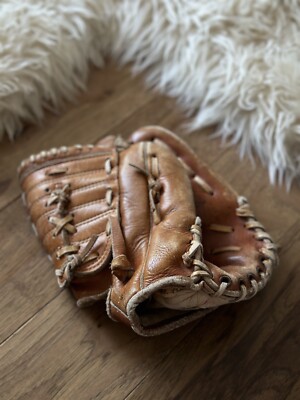 Vtg Leather Baseball Glove National Sporting Goods Japan 9124
