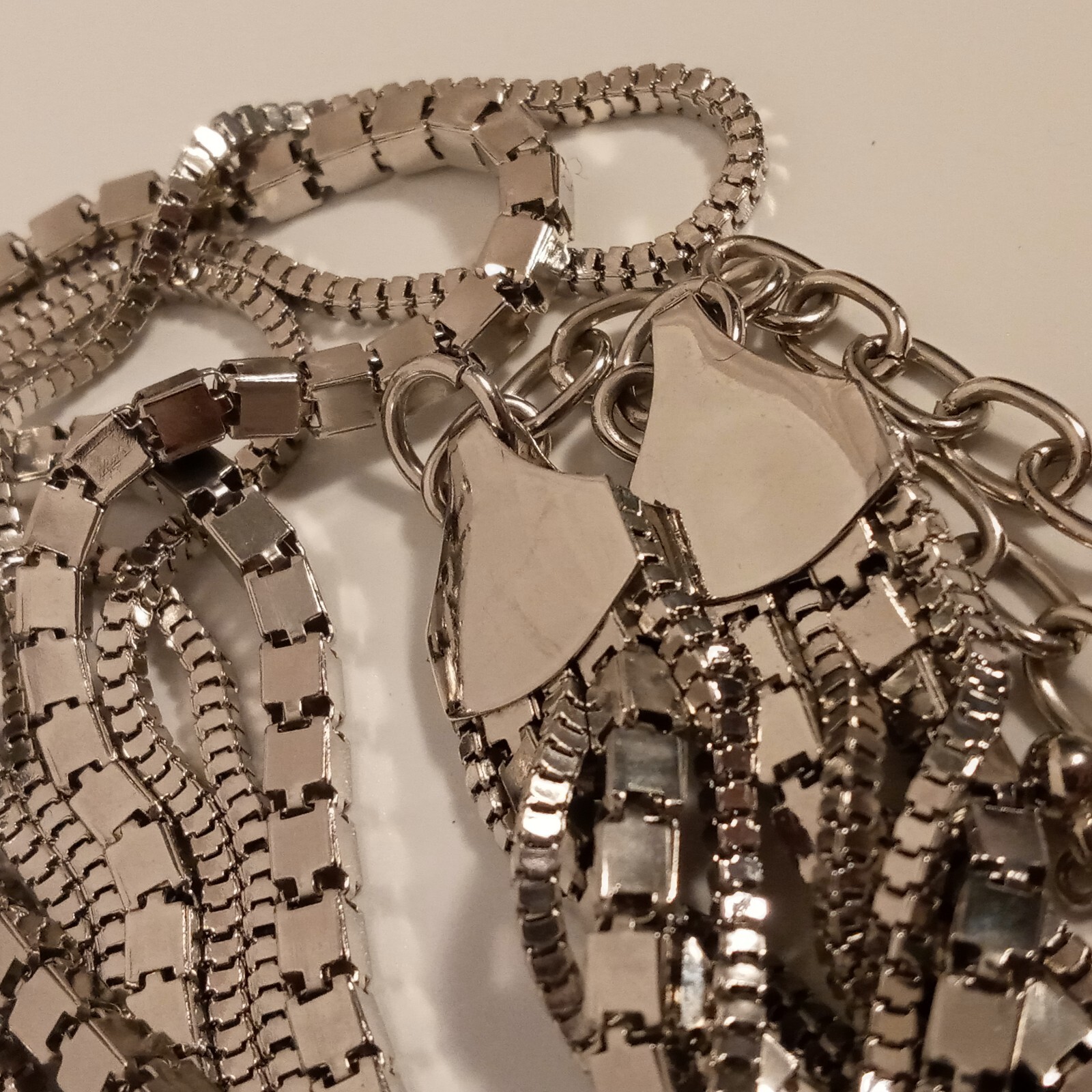 Chico's Silver Tone Multi Chain Statement Necklac… - image 7