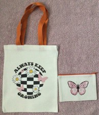 1 Tote Canvas Medium w/ 1 Small zipped wallet home made