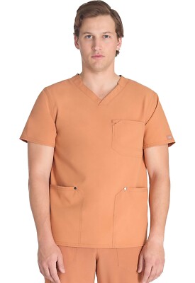 Dickies EDS NXT Scrubs Men's V-Neck Top DK677 GNGW Ginger Glow