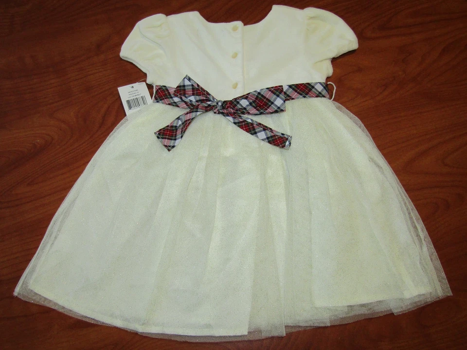 NUEVO CHAPS RALPH LAUREN BEBÉ NIÑA CREMA VESTIDO DE FIESTA CONJUNTO DE 2 PIEZAS 12M 18M 24M Foto 3 de 4