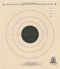 B-3 [B3] NRA Official 50 Foot Timed & Rapid Fire Pistol Target (1,000) Tagboard