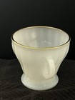 Vintage Anchor Hocking Fire King Milk Glass Swirl Gold Trim Creamer Sugar Bowl — photo 9