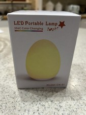 Night Light For Babies/kids. New. LED Portable Color Changing. Egg Shape. Cute
