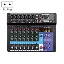 TEYUN NA8 8-channel Small Mixing Console Mobile Phone Sound Card Live Broadcast