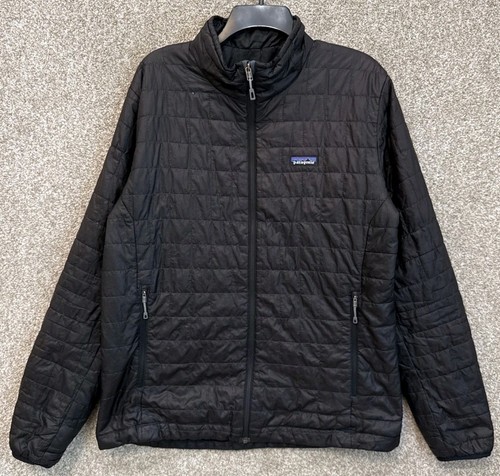 Patagonia Nano Puffer Jacket Mens Large Black Quilted Full Zip Hiking 84212