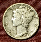 1940-D Mercury Dime 90% Silver Free Shipping