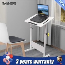 Adjustable Height Standing Desk, Portable Laptop Desk, Rolling Computer Stand