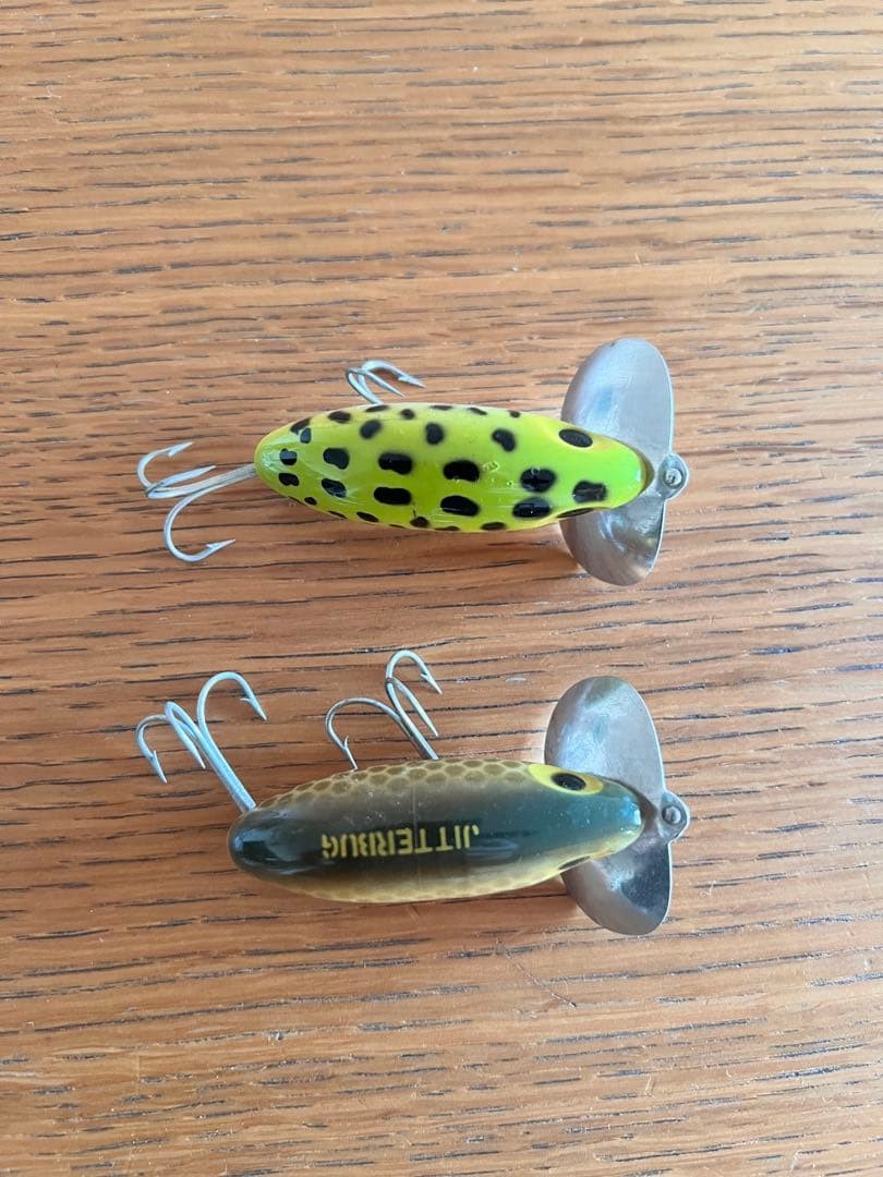 Fred Arbogast Jitterbug Set of 2 Topwater Lures Plastic Vintage 1990s Used - Image 2