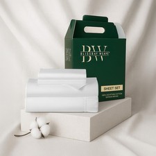 Best 100 Egyptian Cotton Sheet Set Queen Size 4 PCs Sateen Weave Cooling Soft