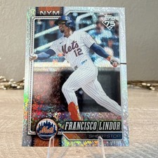 Topps 2026 Series One Francisco Lindor 75th Anniversary Foil Hologram #123