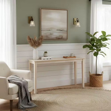 60 In. Unfinished Standard Rectangle Wood Console Table