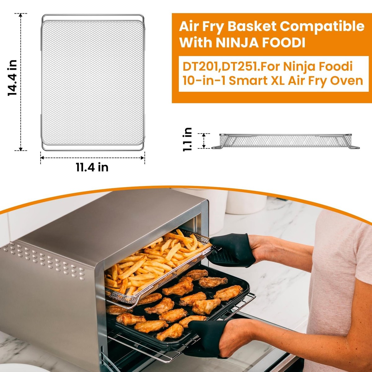 for Ninja Foodi Replacement Air Fryer Oven Basket, Original