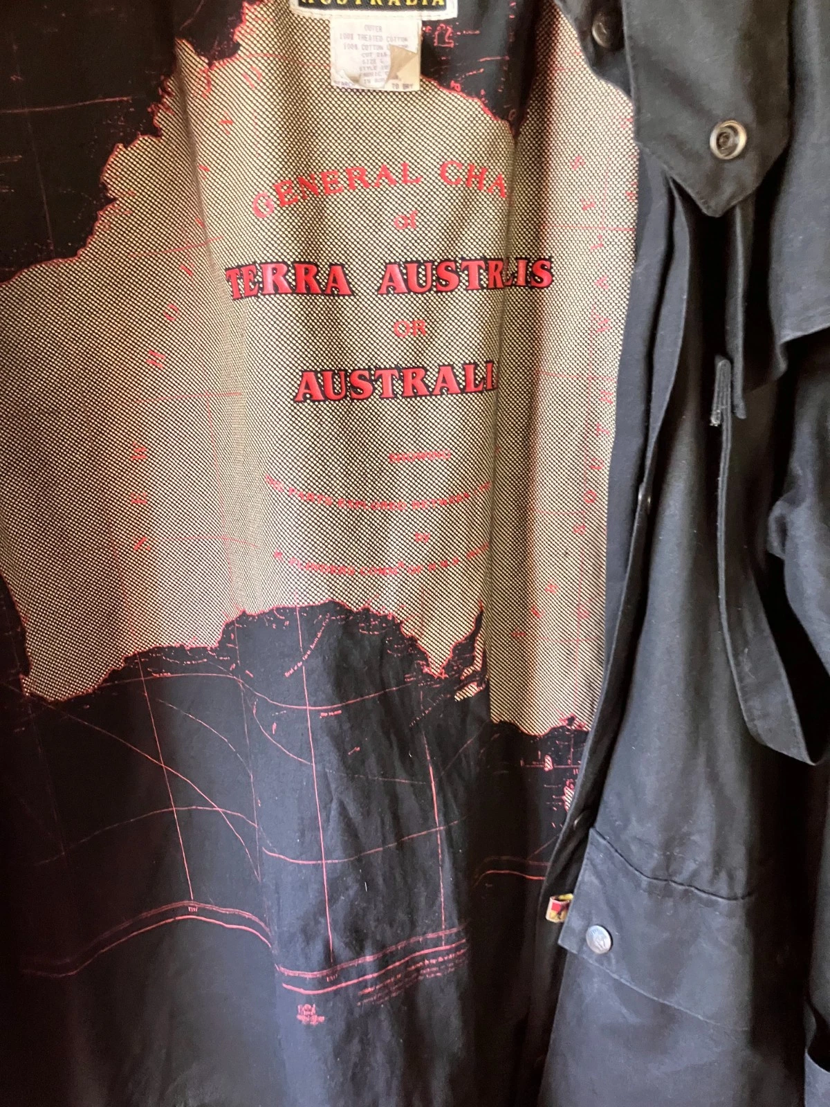 Kakadu Traders Mens Cotton Oilskin Duster Size Lg Drover Rain Coat Australia image 8