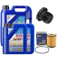 MotoröL Filter Set 5W-40 Liqui Moly 7 Liter + Schraube FüR Audi A6 Avant 3.2 Fsi