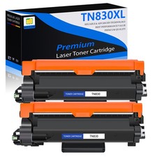 2PK TN830XL High Yield Black Toner Cartridge for Brother HL-L2460DW MFC-L2820DW