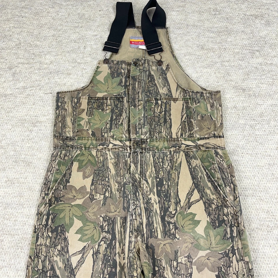 Vintage Trebark Camo Bibs Overalls Men 40x28 Large Hunting Outdoor 80s 90s USA - Image 4 of 4