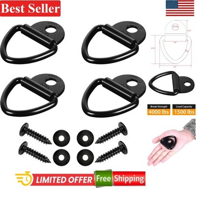 Cargo Tie-Down Anchors 4PCS Bolt On Surface Mount V-Ring Alloy Steel Black