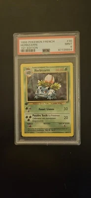 PSA 9 Herbizarre 30/102 Édition 1 Pokémon Set de Base - Français - Photo 1/4