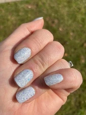 Color Street Nail Polish Strip~Tulum It May Concern~Blue Lavender Silver Glitter