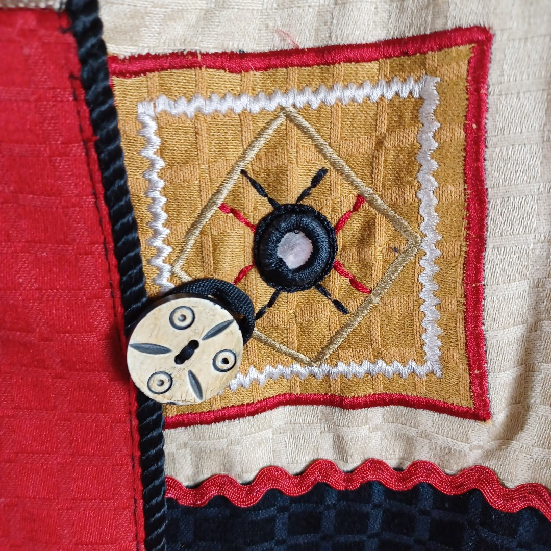 Indigo Moon L Embroidered Patchwork Jacket Boho F… - image 7