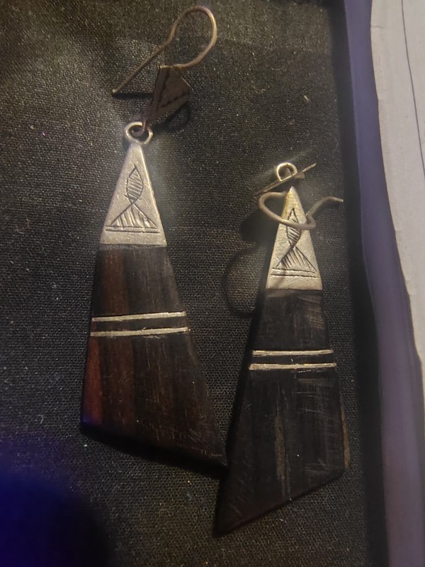 Handcrafted  African Tuareg  Berber Wooden Earrings Handmade Ethnic Jewelry