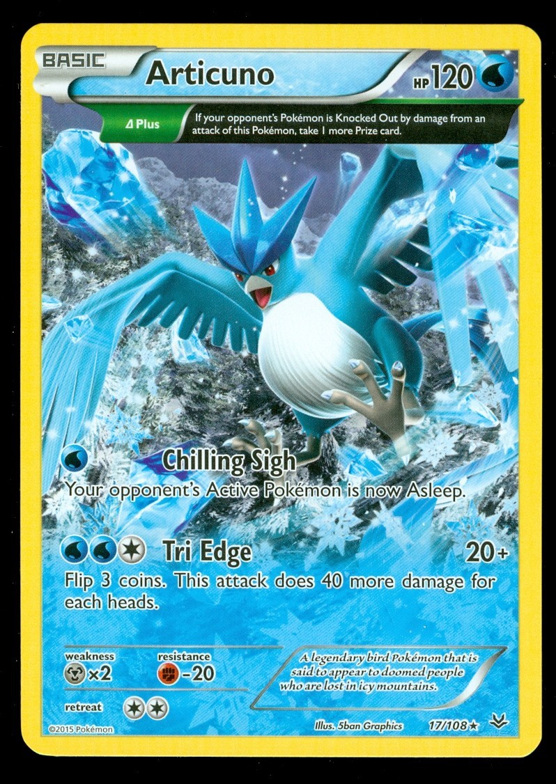 Pokemon ARTICUNO 17/108 - XY Roaring Skies - RARE - NEAR MINT/MINT