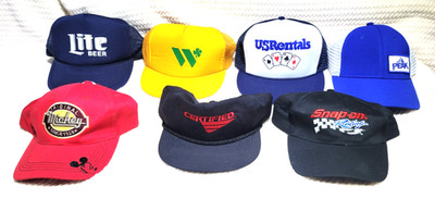 Vintage Hat Lot of 7 Mickey Peak Lotto Beer Snap-On Certified Trucker Snap Back