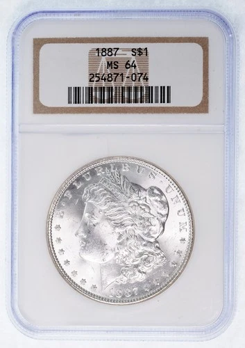 1887 Morgan Dollar NGC MS 64 Mint State $1 Silver U.S. Coin