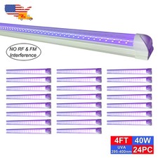 24PCS 48inch LED UV Light Bar Tube Blacklight Fixtures violet Lamp DJ Party Club
