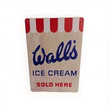 Metal Sign Vintage Style Walls Ice Cream Advertising Sign 20-30cm Waterproof 