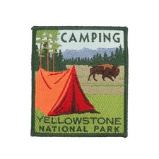 Official Yellowstone National Park Souvenir Patch Camping Tent Bison Wyoming