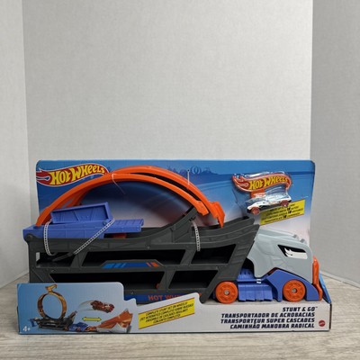 Hot Wheels Stunt Go Car Track Play Set Holds 18 Diecast Storage  Transporter