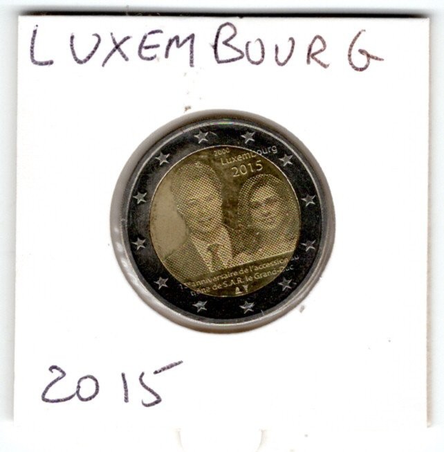 2 EURO LUXEMBOURG COMMEMORATIVE 2015 NEUVE ACCESSION TRONE.