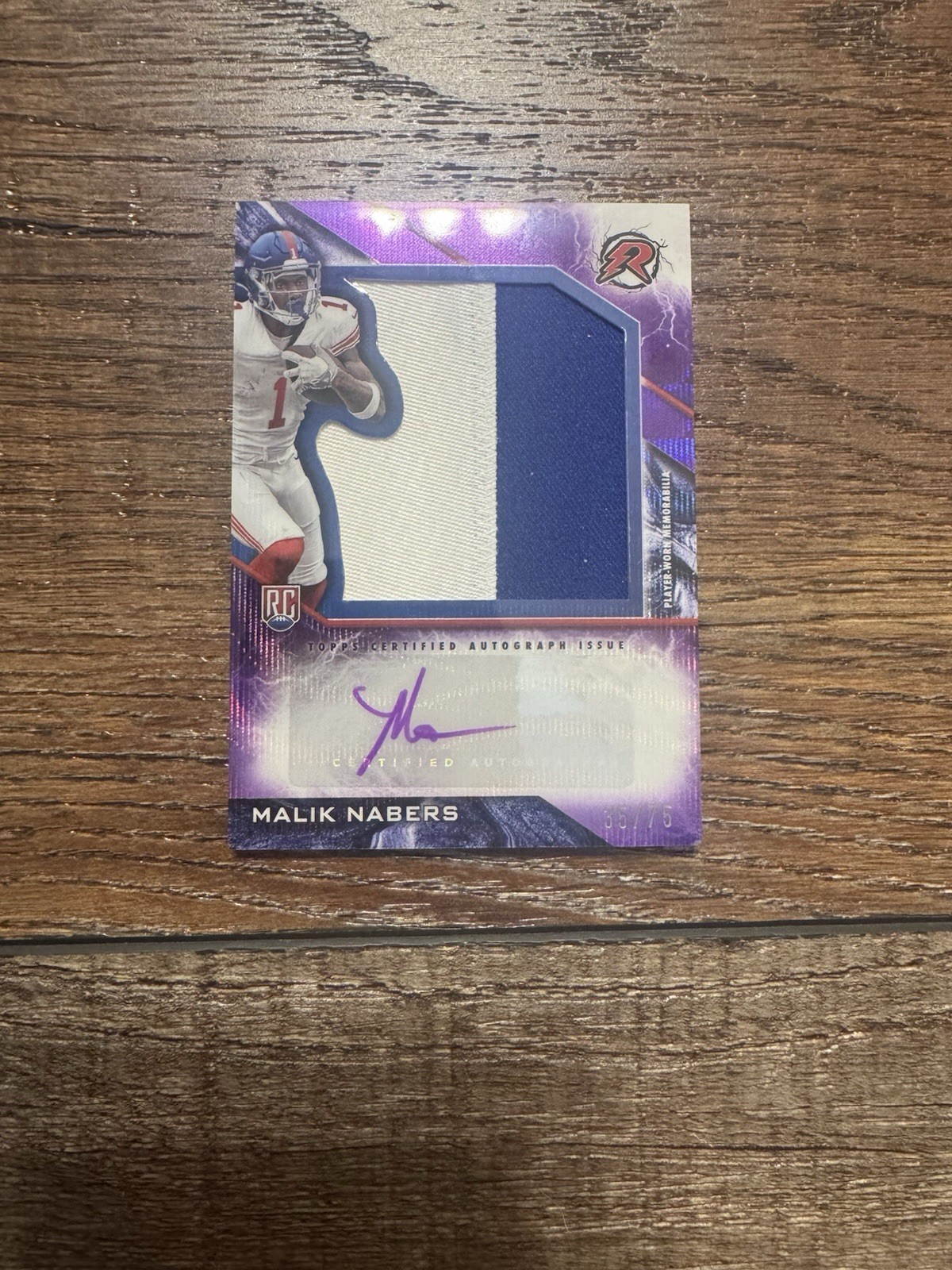 2024 Topps Resurgence Malik Nabers Rookie Patch Auto Purple Surge /75 J234