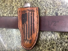 Leather Folding Pocket Knife Clip Sheath Trapper (Sheath Only)