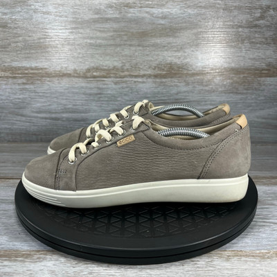 Ecco Women s Soft 7 Runner Grey Nubuck Leather Casual Sneakers Size 7