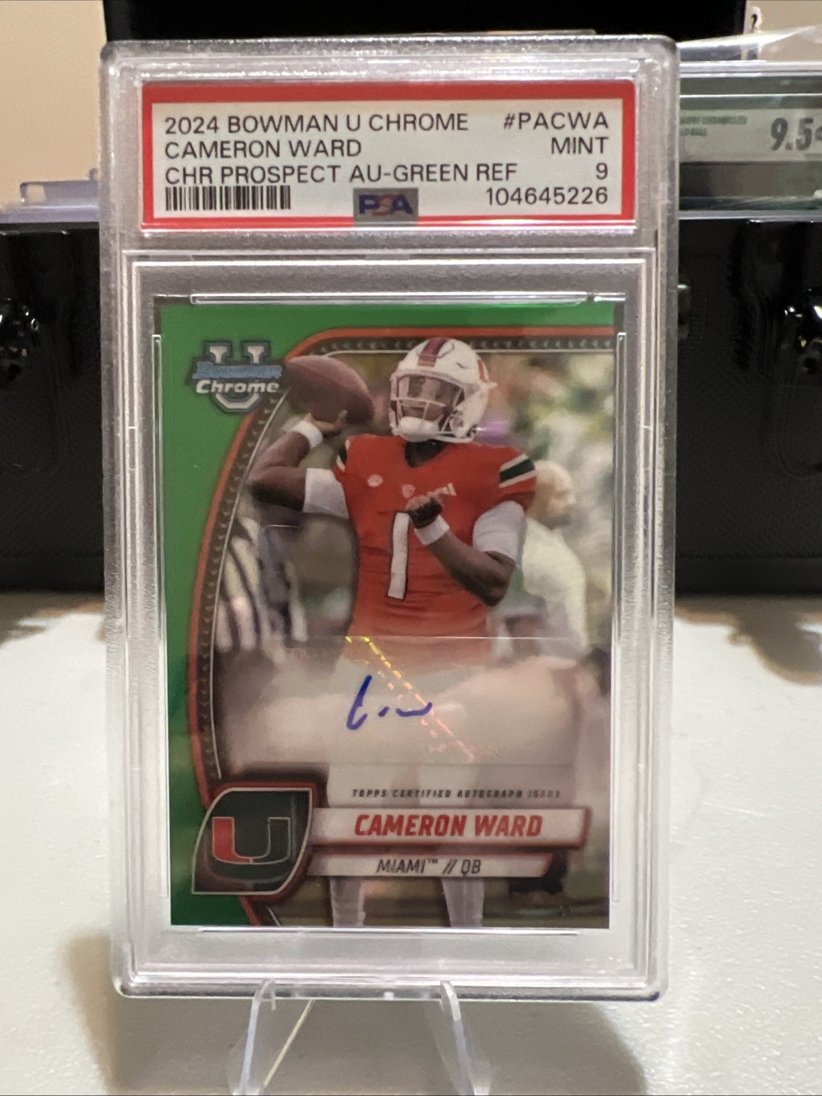 2024 Bowman University Chrome Cam Cameron Ward Green Auto /99