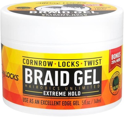 AllDay Locks Braid Gel | Extreme Hold, Smooths & Tames Frizz | No Flaking or Dry