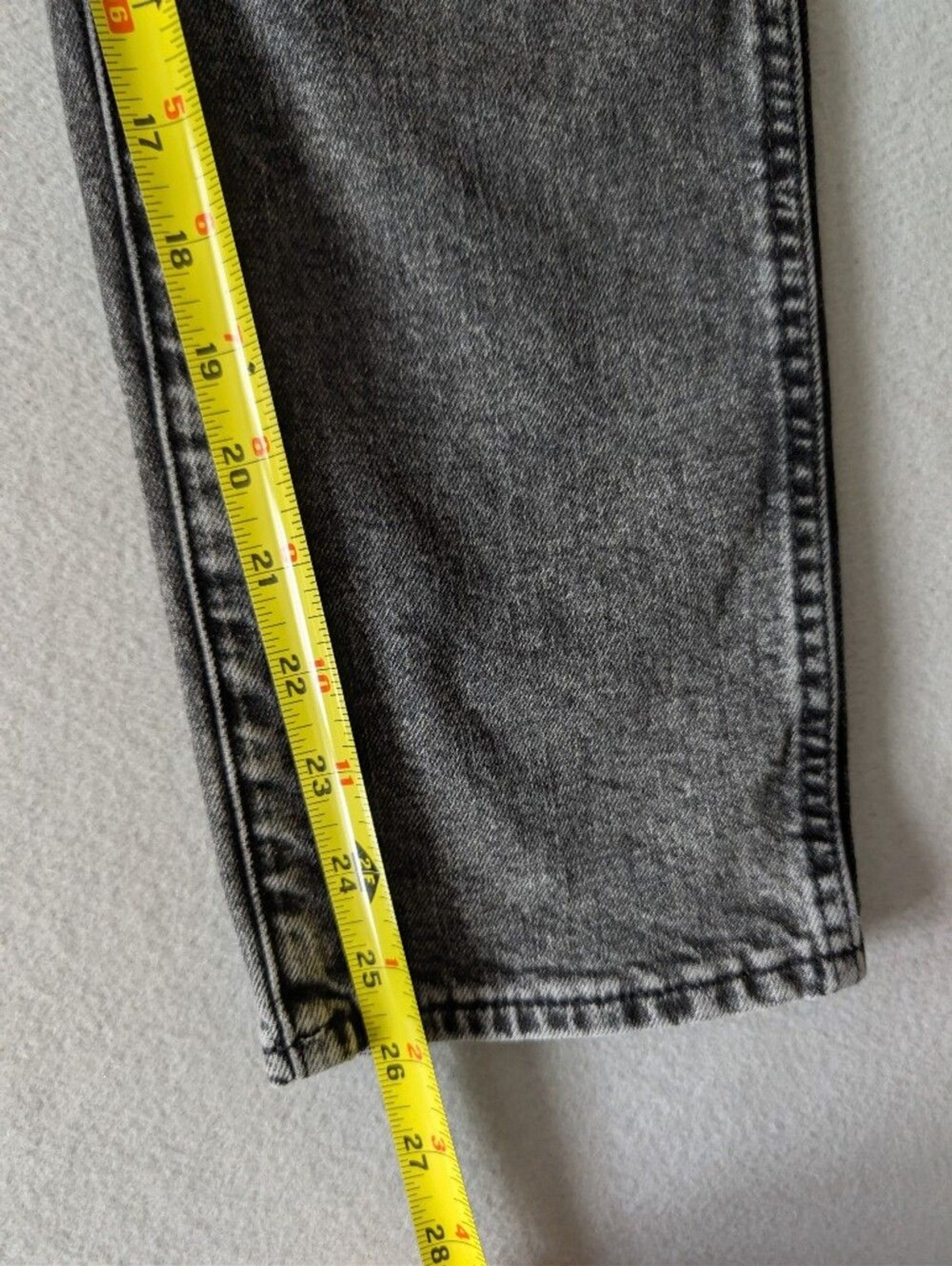 Gap High Rise Vintage Slim Straight Acid Wash Black Distressed Jeans Sz 6/28 image 6