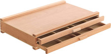 2-Drawer Artist Tool Supply Box with 5 Compartments per Drawer - Hardwood Art Bo