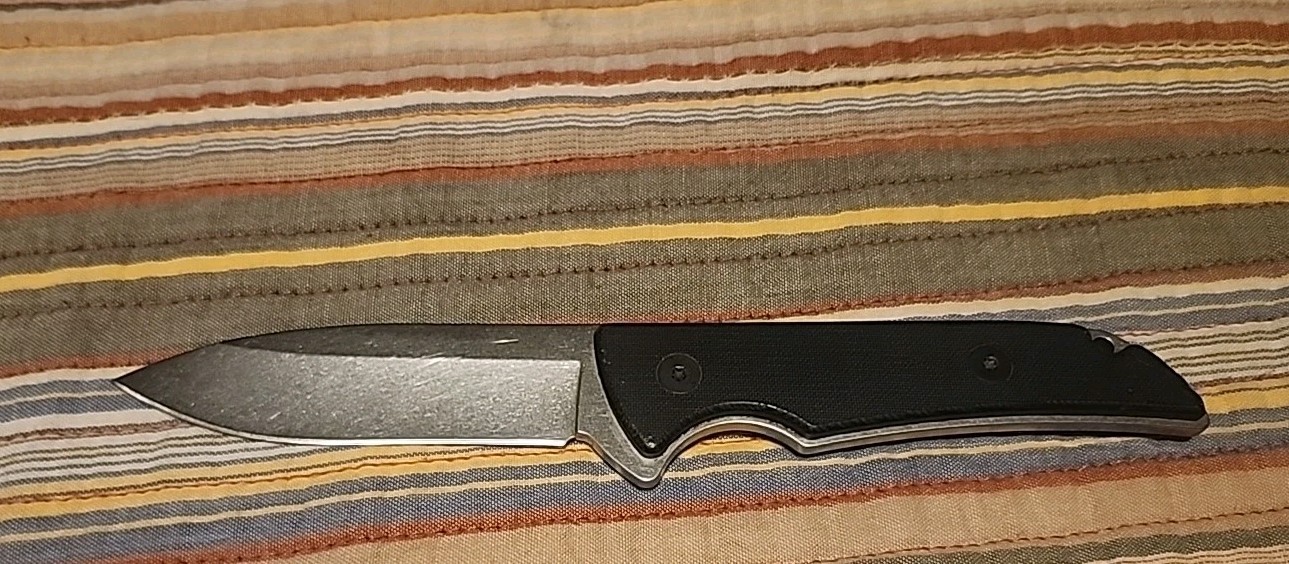(1) RARE KERSHAW SKYLINE 1084 FIXED  DROP POINT Black G10