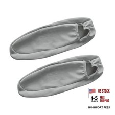2PCS Grey Elastic Fabric Car Front Seat Armrest Covers - Protectors