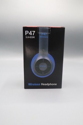 P47 Wireless Headphones Bluetooth 5.0+EDR Foldable Over-Ear with Mic, FM & SD -