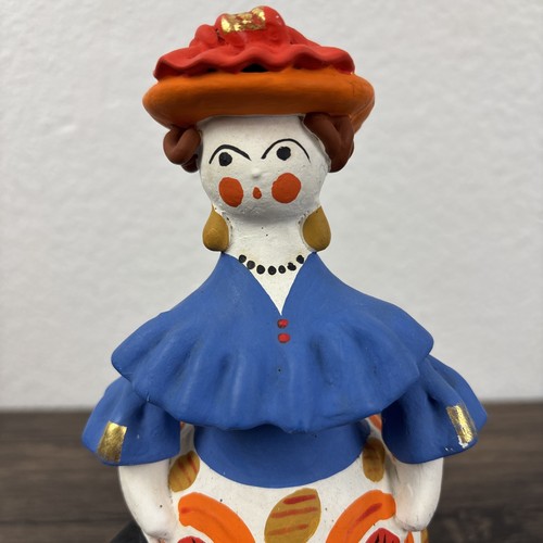 Vintage Russian Dymkovo Folk Art Doll Clay Pottery Figure Russia 8” Lady Statue - Picture 12 of 24